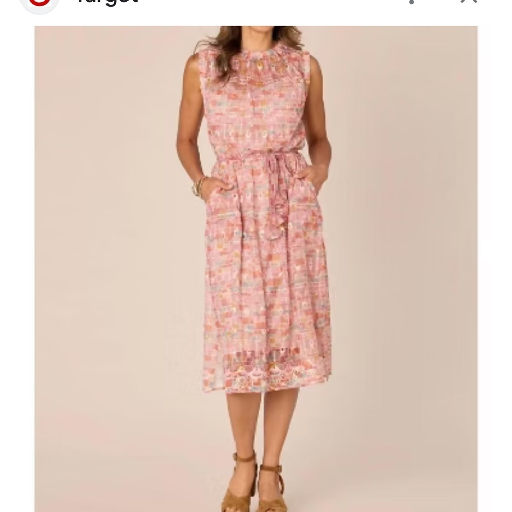 Democracy Pink Midi Dress A-line Cocktail